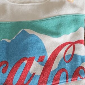 Coca Cola Colorful Crop Top - Red, Teal, White